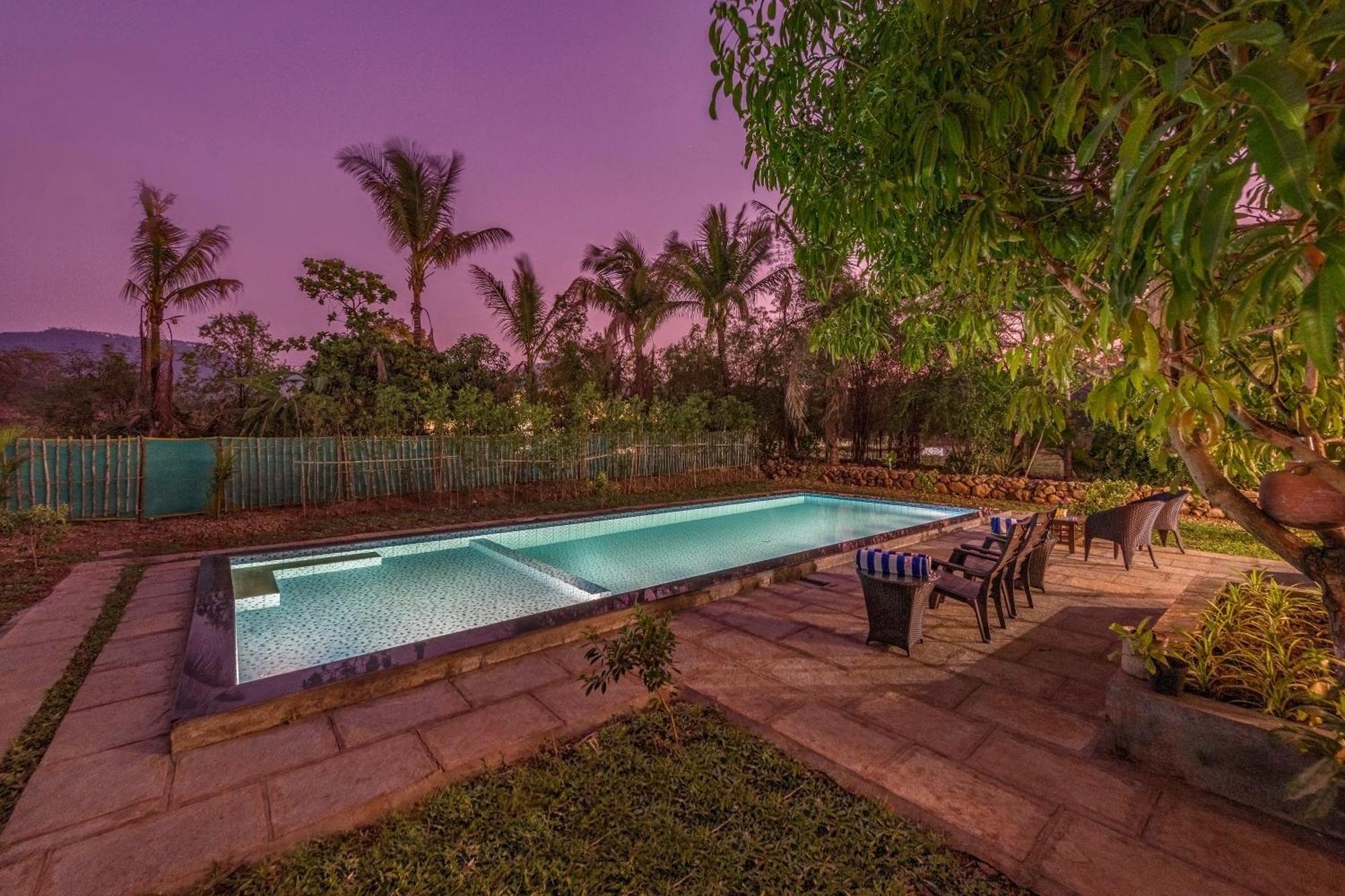Saffronstays Lakeview Nivara - Farm Stay Villa With Private Pool Near Pune Exterior foto